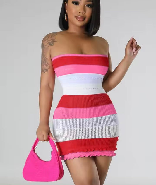 Pink Crotchet Dress